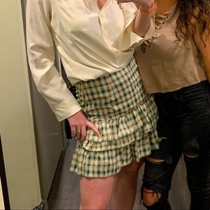 Plaid ruffled skirt